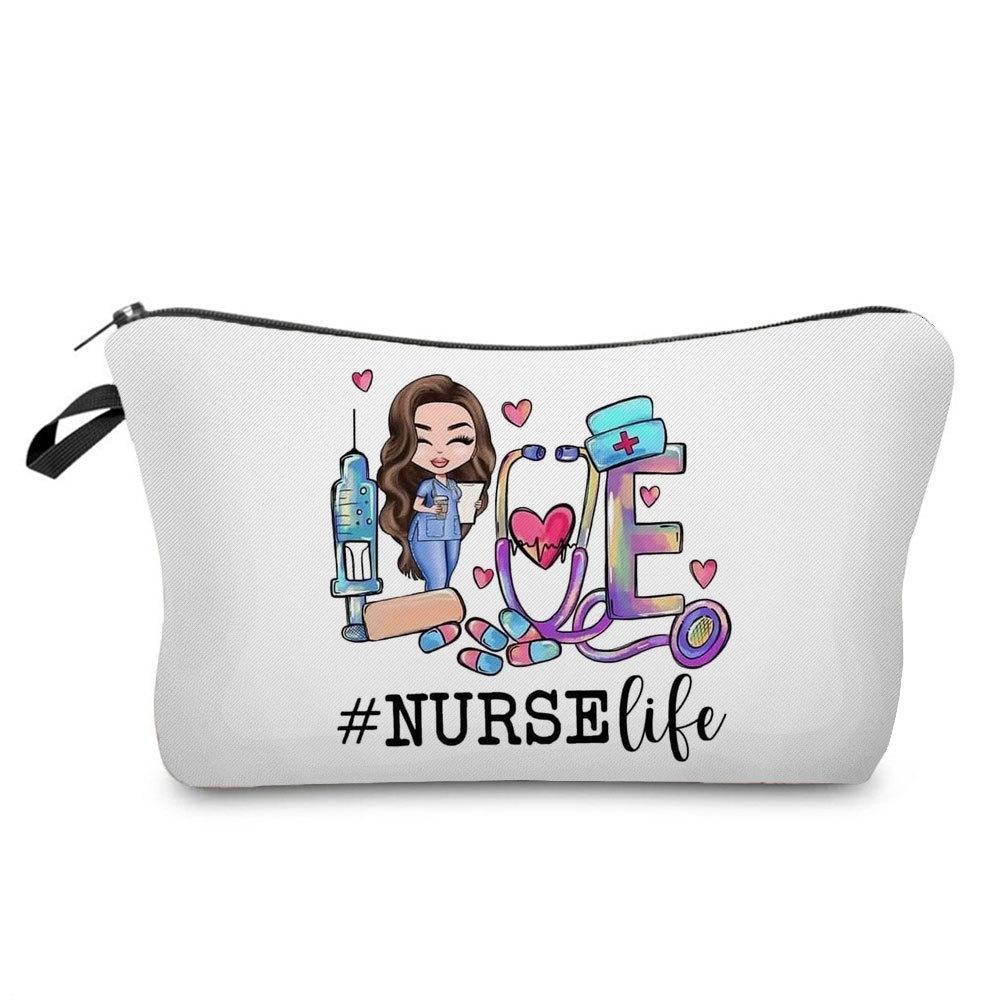 

Women Nurse Print Cosmetic Bag Toiletries Organize Travel Storage Case 6430