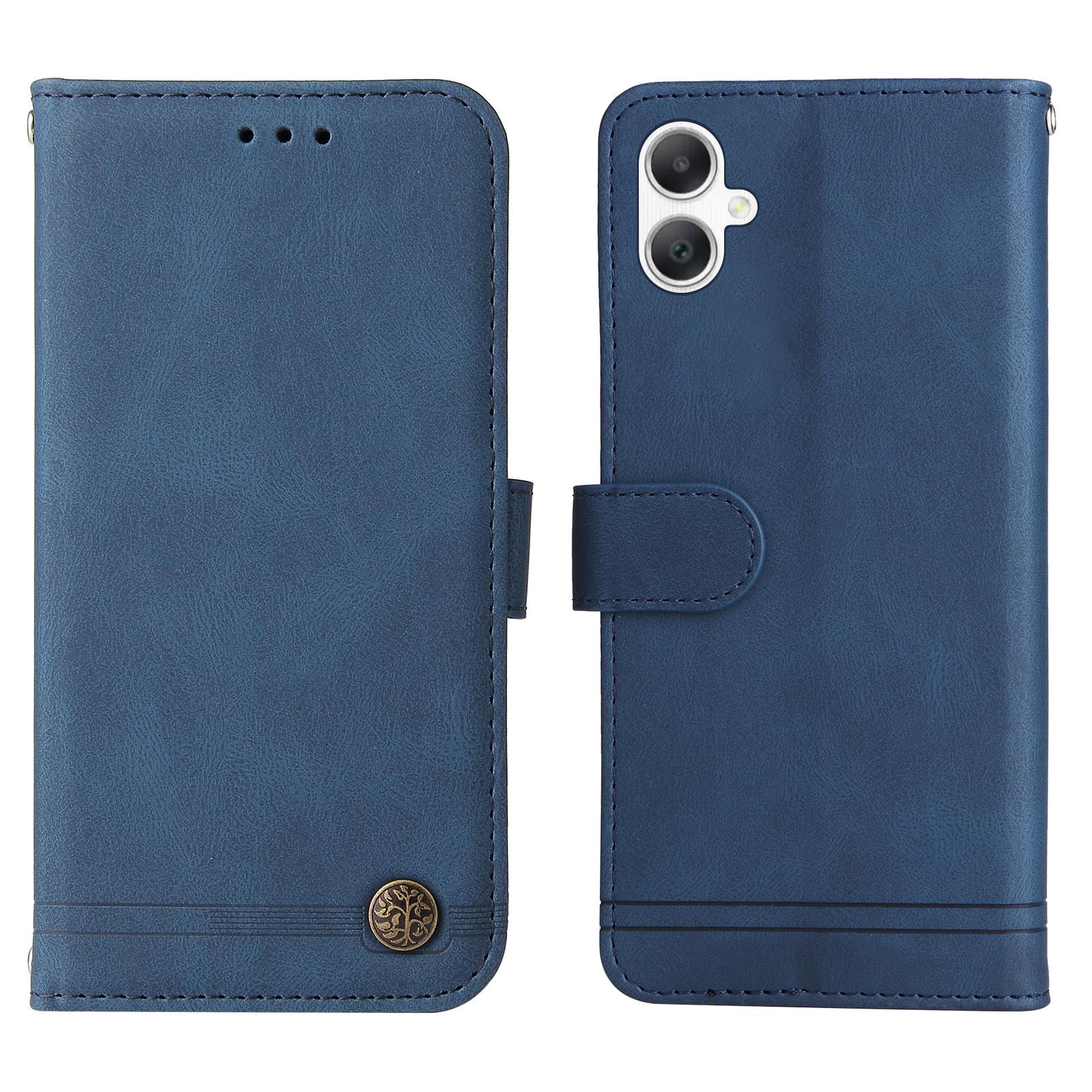 

For Samsung Galaxy A07 4G/A06 4G/A06 5G Leather Wallet Cases Skin Touch Phone Cover Stand with Strap Blue