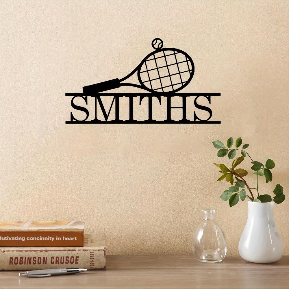Tennis Racquet Metal Wall Art Sports Gift Indoor Outdoor Decor