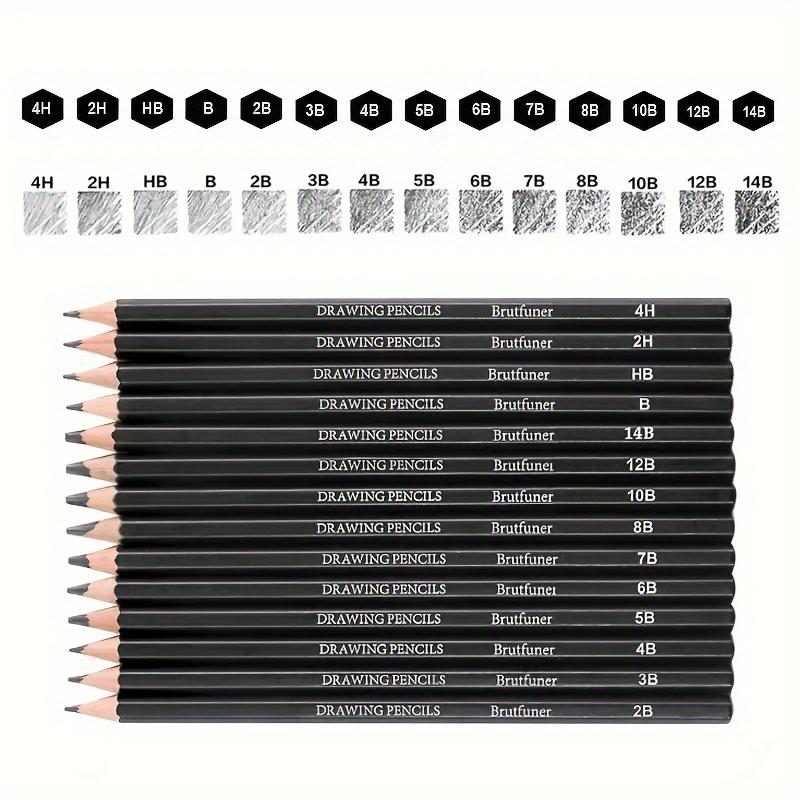 14pcs Professional Sketch Pencil Set 4H-14B Student Sketch Pencils for Art Painting