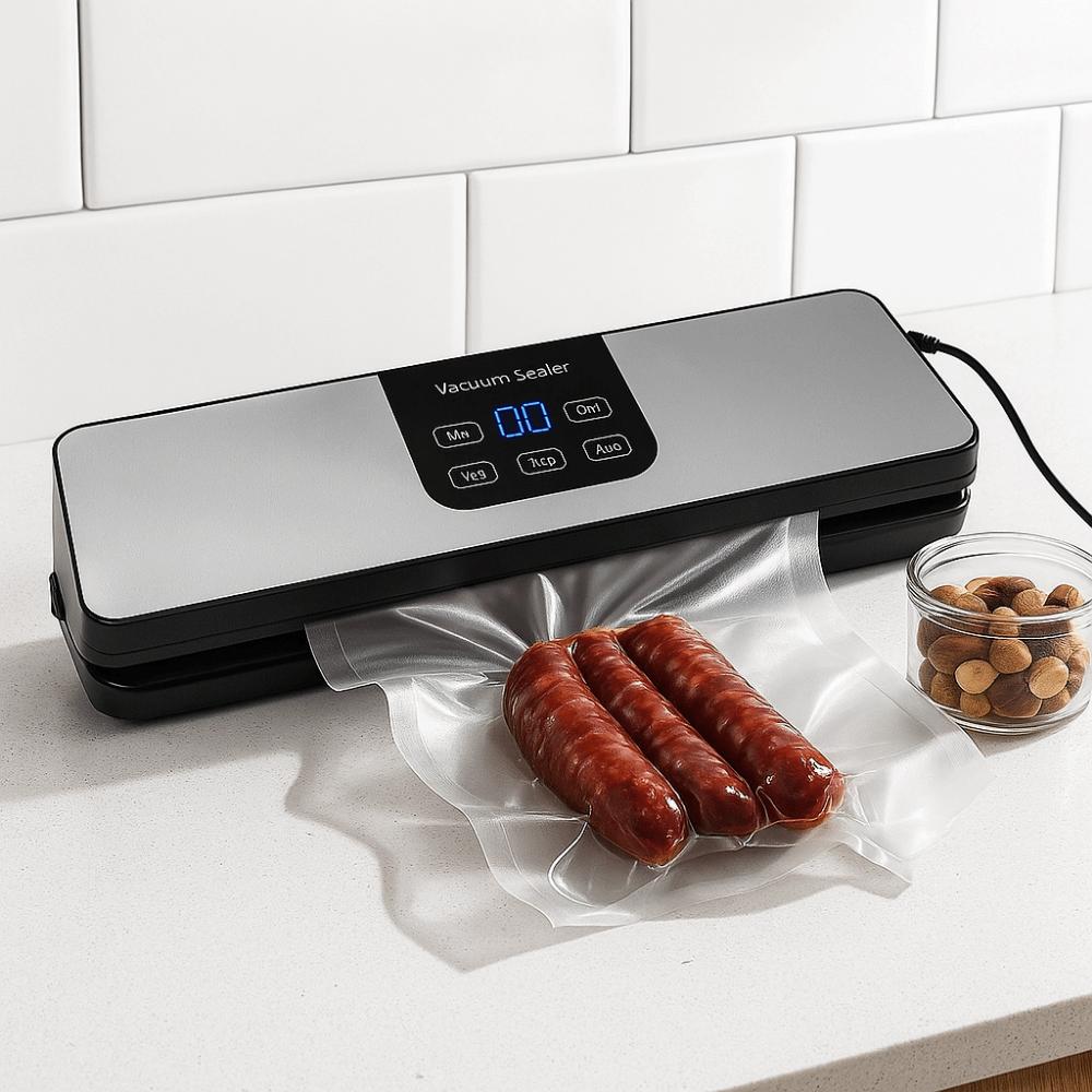 Touch Buttons Electric Vacuum Sealer Digital Display Food Sealer Vacuum Packaging Machine Picnic