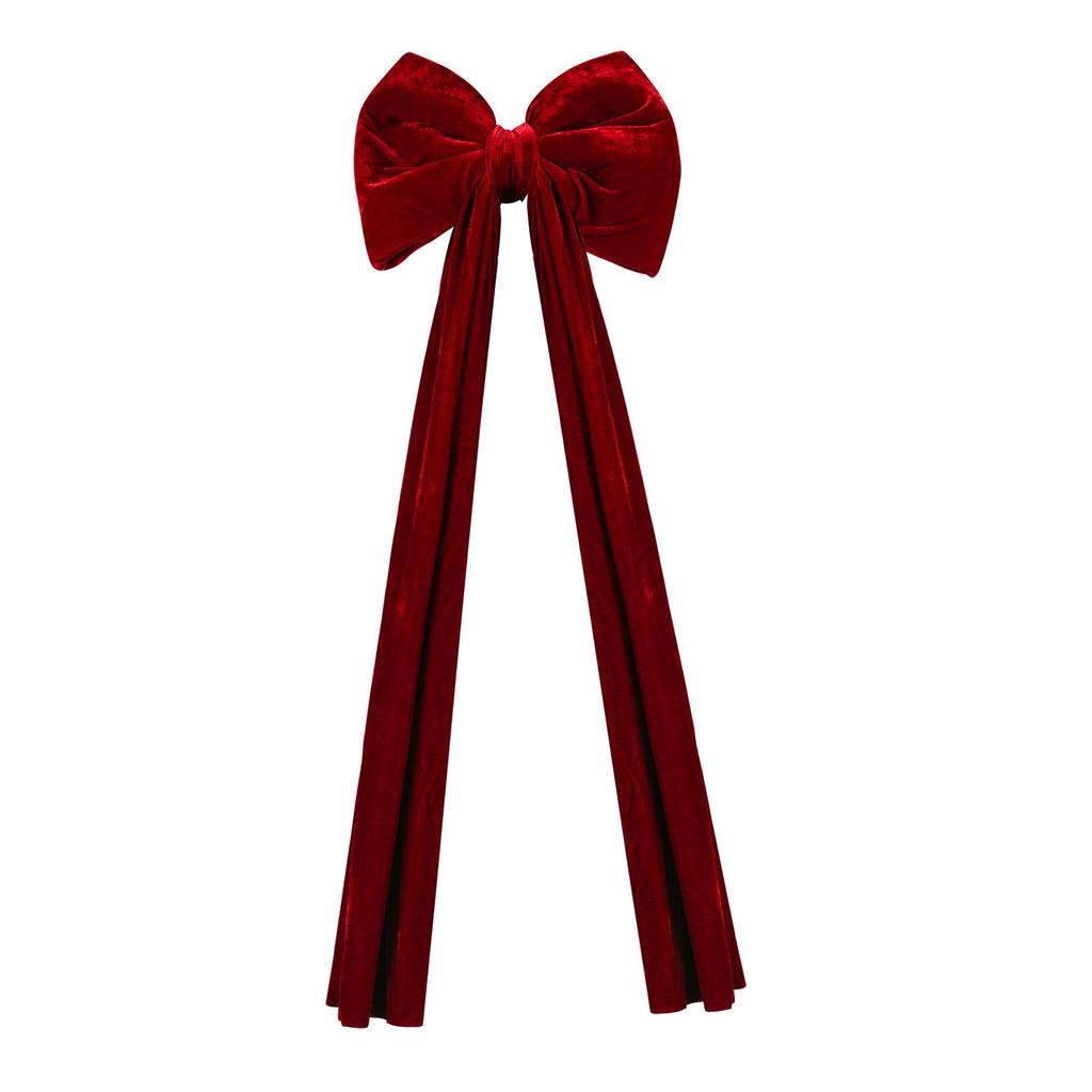 Hot Selling Large Wine Red Velvet Christmas Tree Bow Decoration