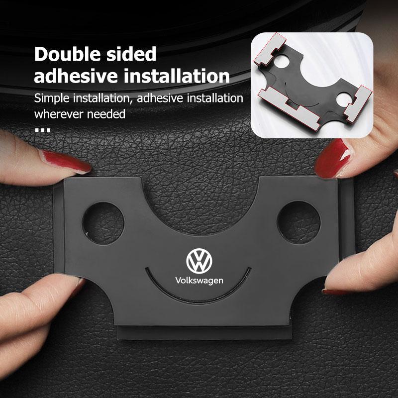 WET1 For Volkswagen VW ABS Car Logo Card Holder Credit Card Storage Case Car Styling Scirocco Passat Polo B5 B6 B7 CC Tiguan Sharan