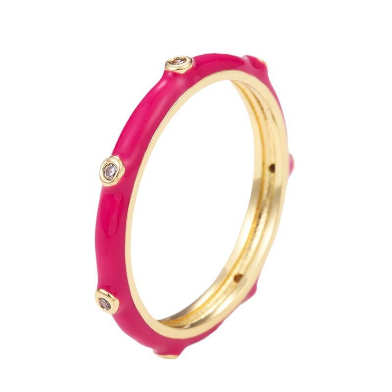 Ensemble de Bagues Kenjie Émail Cuivre Zircon – Couleurs Macaron Femme SS2023