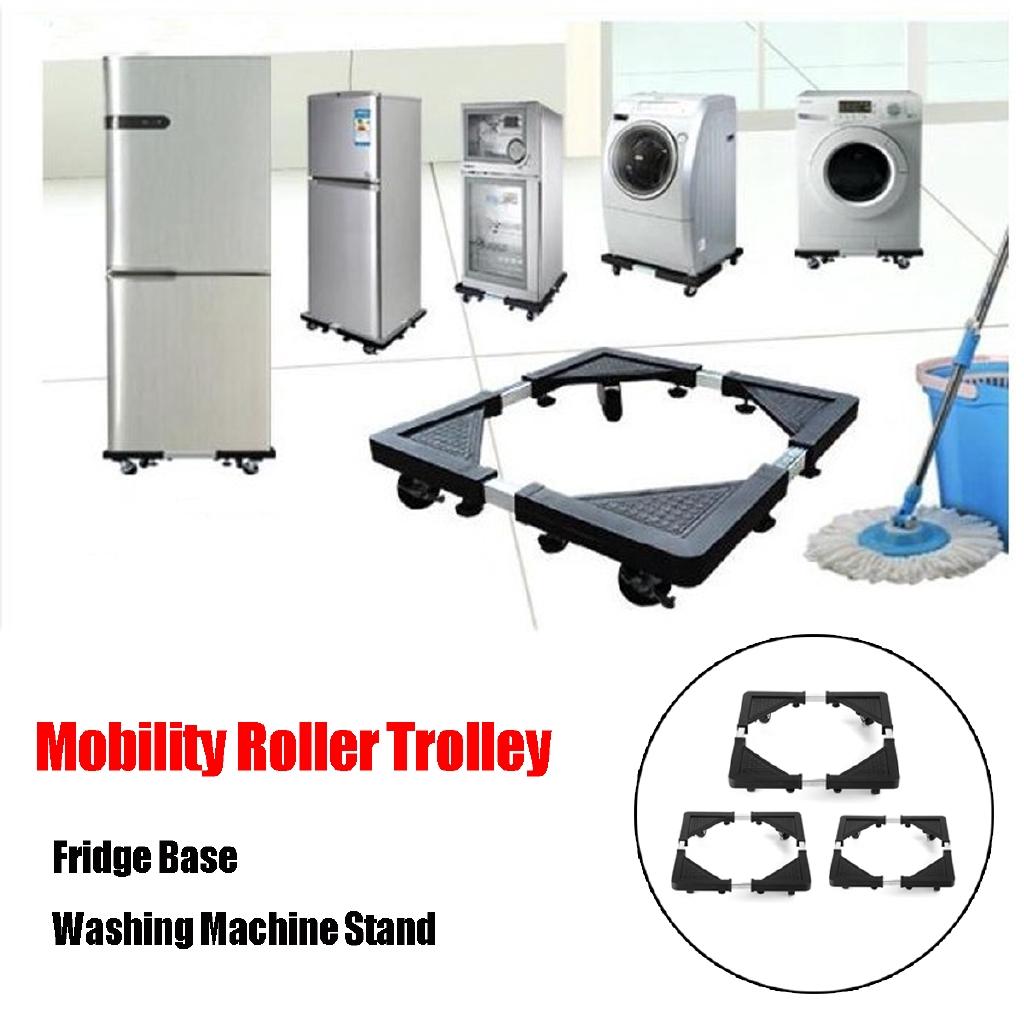 Adjustable Washing Machine Fridge Base Laundry Pedestal Raised Stand With Wheels Durable Convenient Install Fast Moving