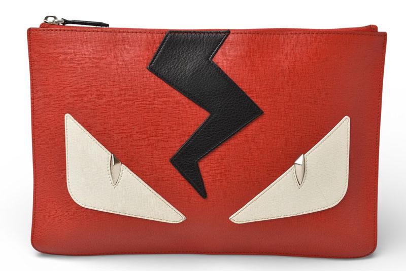 Б/у Клатч FENDI холст унисекс
