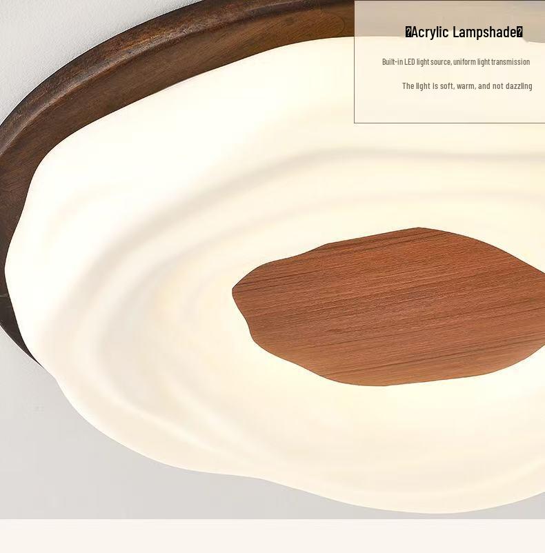 Chinese Retro Mid-Century Zen Ceiling Lamp: Solid Wood, Simple Style for Bedroom or Influencer Room
