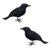 Realistic Black Raven Set with Lifelike Artificial Feathers - Authentic Vintage Style Halloween Decor Props with Realistic Touch