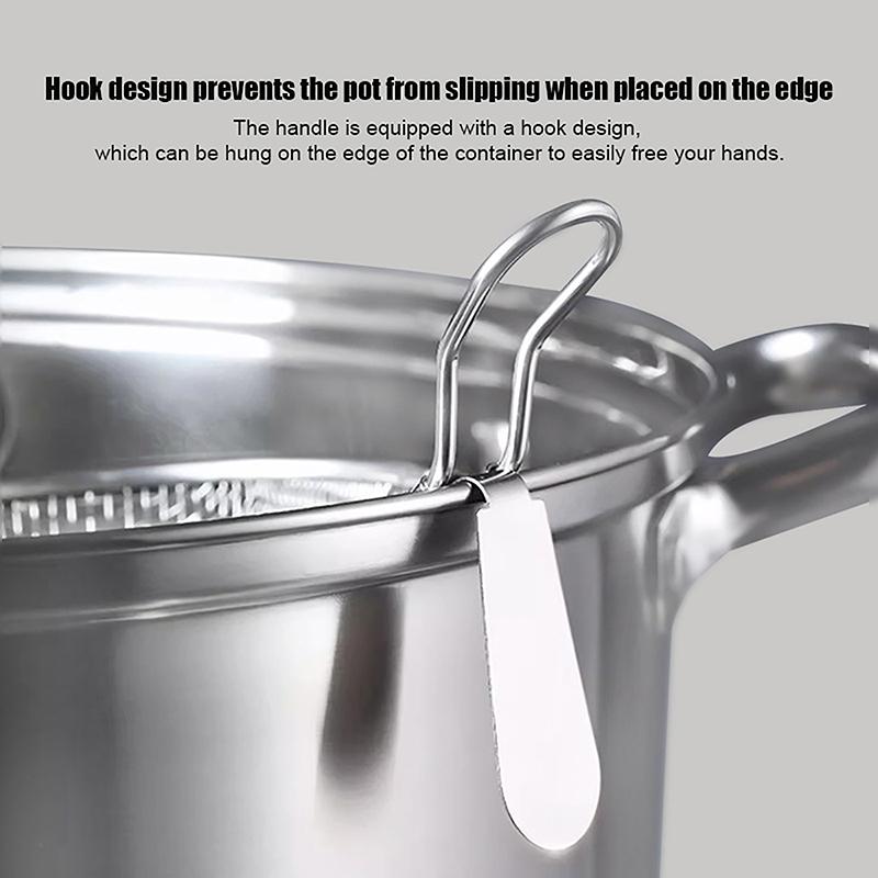 Stainless Steel Mesh Net Strainer Basket Colander  Pot Boil Food Colander To Strain Rinse Fry Steam Cook Vegetables Pasta