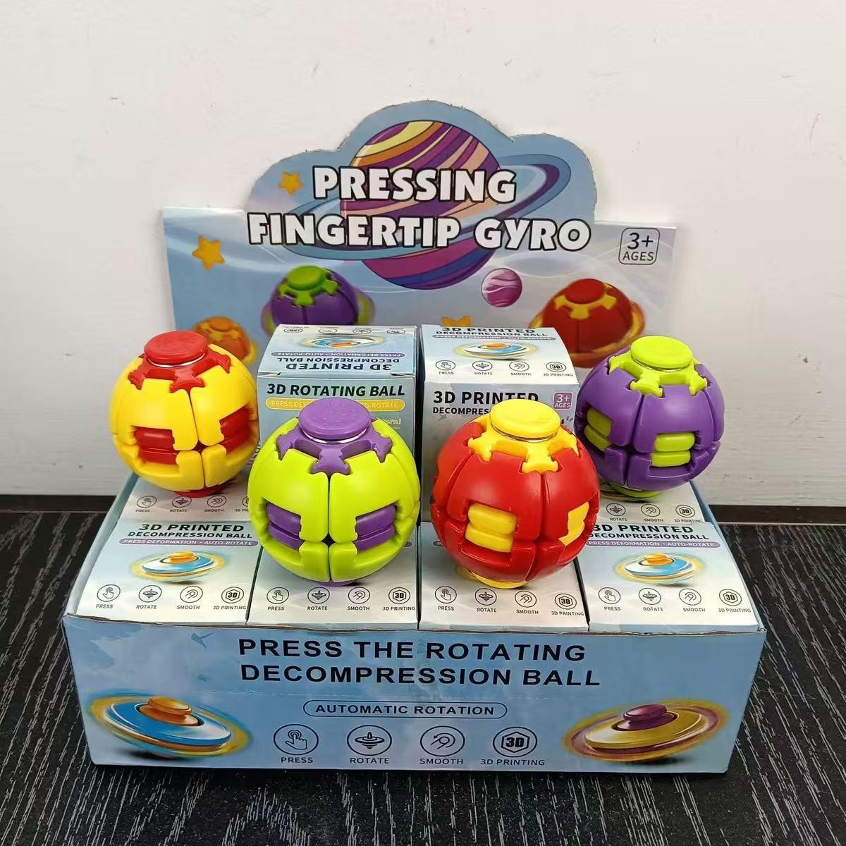 Fidget Spinner Stressbal, Dubbele Duw- & Draaimodi Sensorisch Fidget Speelgoed, Draagbaar Zakformaat Verlichtingsgadget Stressverlichtingsspeelgoed