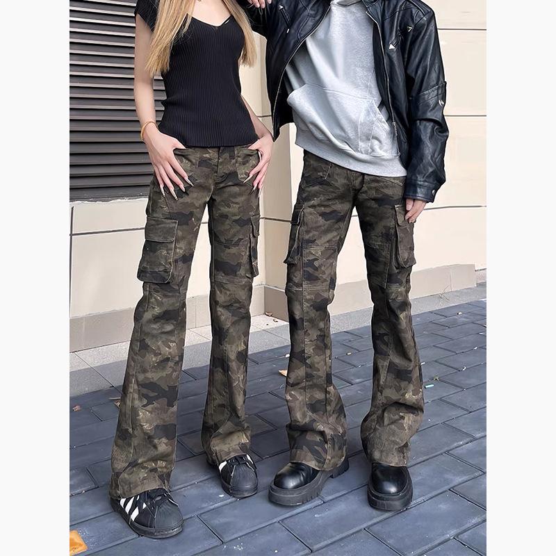 

Women s Versatile Camouflage Cargo Pants - Summer Style, Multi-Pocket, American Retro Micro Flare. 3XL