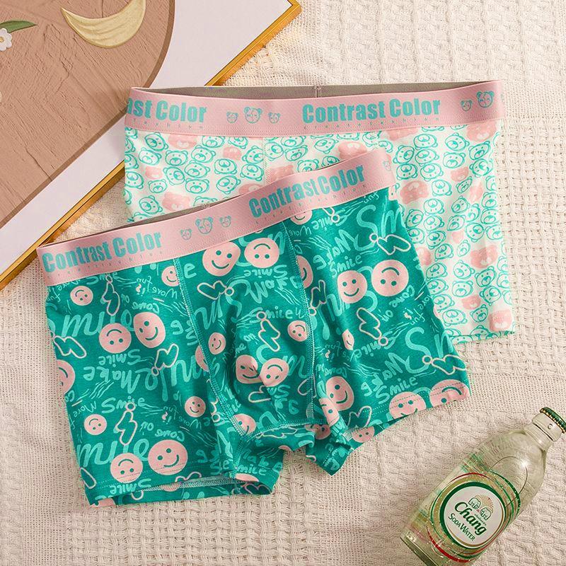 

2 шт. Мужское нижнее белье Тренд Принтованное Дышащее Подростковое Со средней посадкой Мужское Четырехугольное нижнее белье Боксеры-брифы 4XL