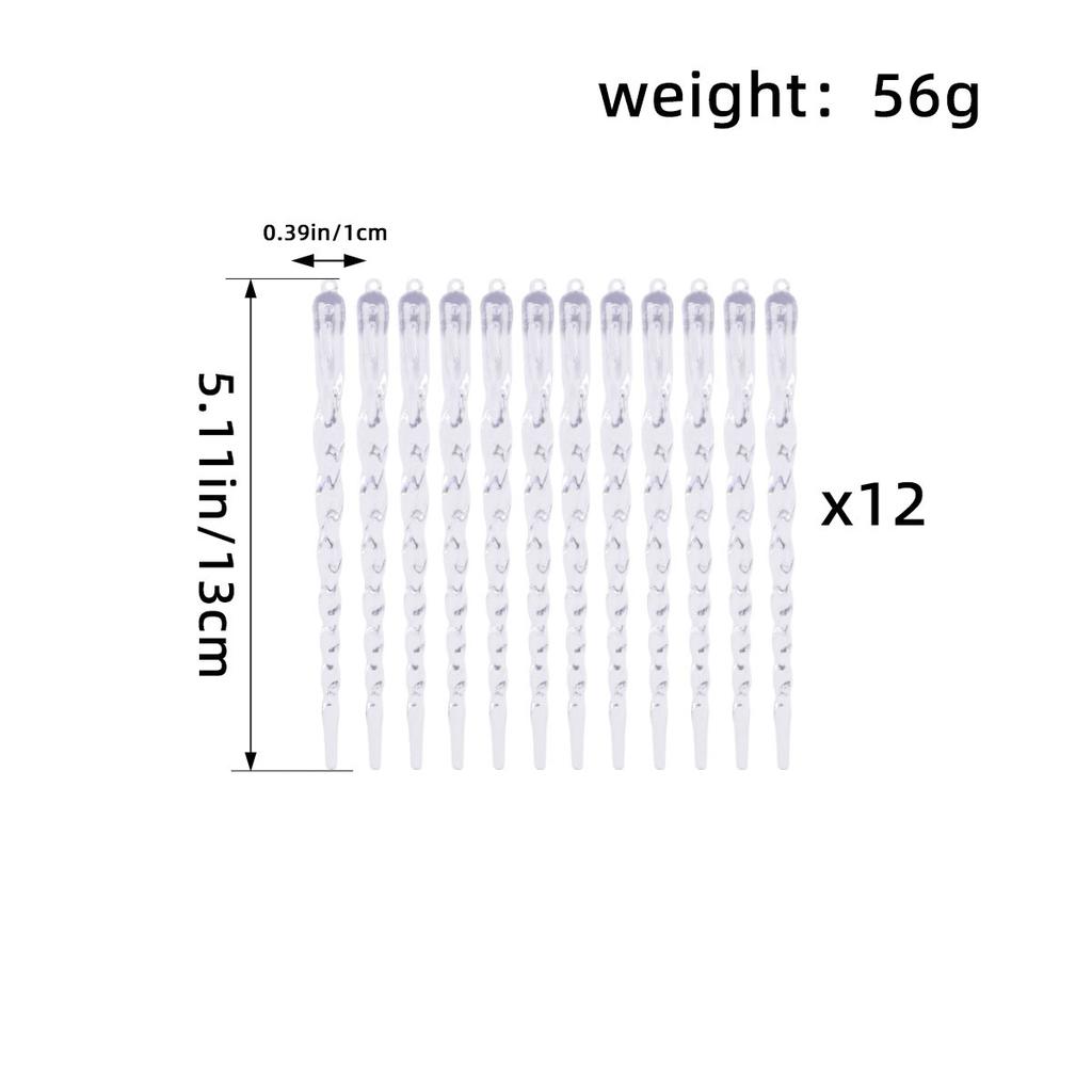 Transparent Christmas ice pick decorative ice stick simulation icicle pendant creative Christmas tree thread ice pendant.