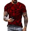 Terrifying Skull 3D Printed Short Sleeved T-shirt Summer Breathable Polyester Simple Round Neck Top