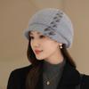 Autumn and Winter Temperament Elegant Mother Hat Women Versatile Middle-aged Elderly Knitted Wool Hat Windproof Ear Protection Beret