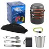 1-2 Person Portable Outdoor Camping Cookware and Tableware Set