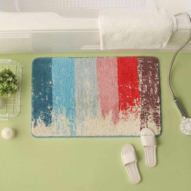 Absorbent Bathroom Door Mat Non-Slip Entryway Rug Bedroom Shower Area Nordic Style Washable Floor