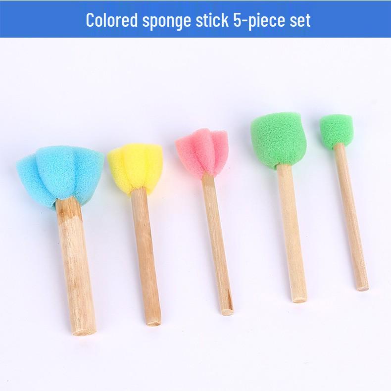 Kids' Painting Sponge Brush Set - 4 Mushroom Stamp Tools for Finger Painting Graffiti
