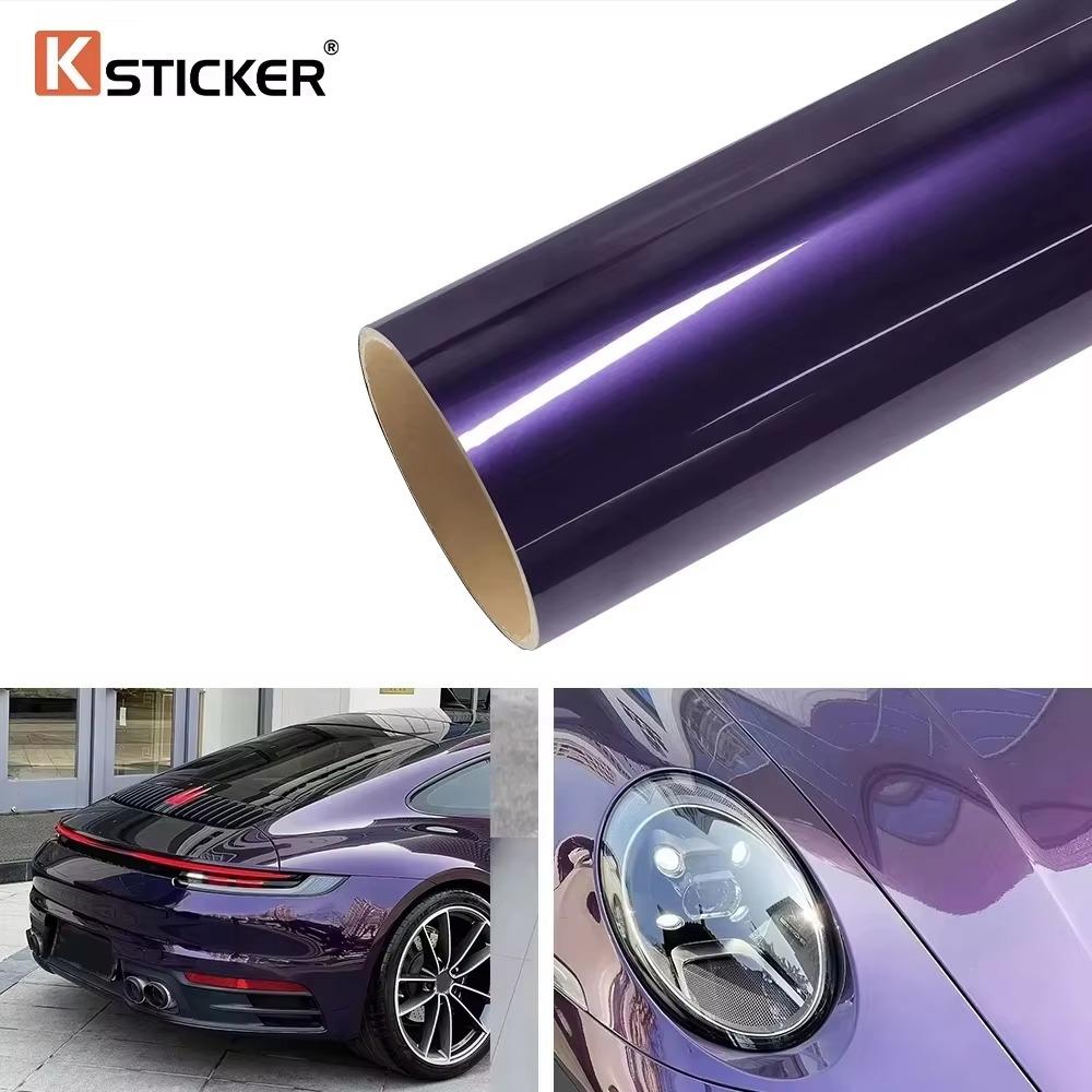 Ksticker PET Metallic Midnight Purple Car Wrapping Film Scratch-Resistant Durable Sticker Auto Cover Vehicles Motor Color Change
