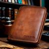 Men's Vintage Cowhide Wallet, RFID Protection Short Multi-Functional ID Card Credit Card Holder Top Layer Cowhide Money Bag 2 ID Card Windows
