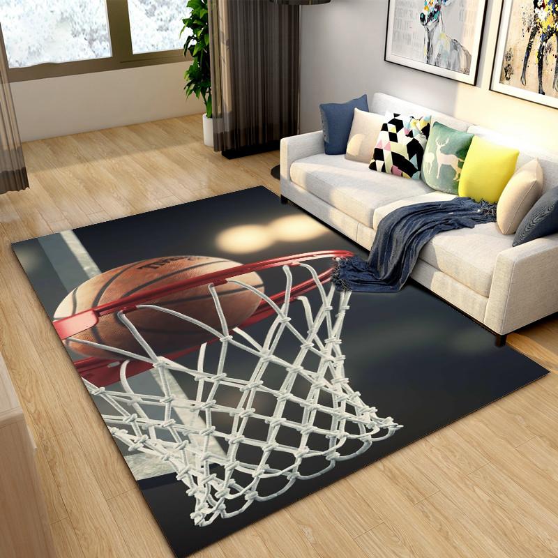 3D Basketball Basketball Cour Area Rug,Carpet Rug for Living Room Bedroom Sofa Doormat Decoration,Kids Play Non-slip Floor Mat