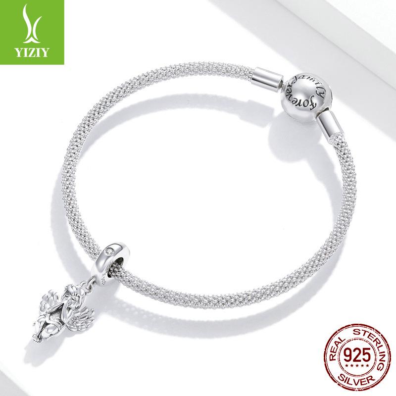 Yinziyun Little Angel Sterling Silver Pendant - Platinum Plated DIY Charm SCC1686