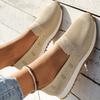 Cross-border Large-size Fly-woven Single Shoes for Women's Spring New Mesh Breathable One-pedal Women's Casual Knitted Shoes