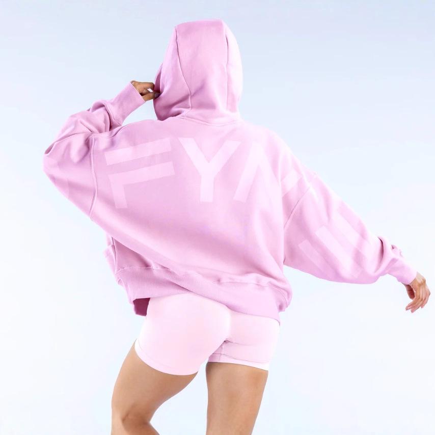 Women's Hooded Long Sleeve Sweatshirt Loose Fit Loungewear Letter Print Pullover Hoodie