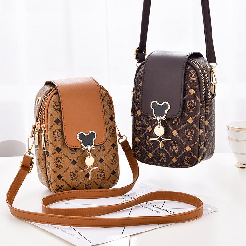 New Mi Qi Oblique Mobile Phone Bag Women'S Bag Mini Bag Fashion Print Shoulder Bag Purse Purse Small Bag