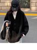 2025 Black Mid-Length Wool Knit Cardigan for Women - High-End Autumn/Winter Outerwear