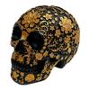 Flower Skull Figurine Decoration Halloween 3D Head Collectible Skeleton Display Lifelike Skull Day of the Dead Ornament