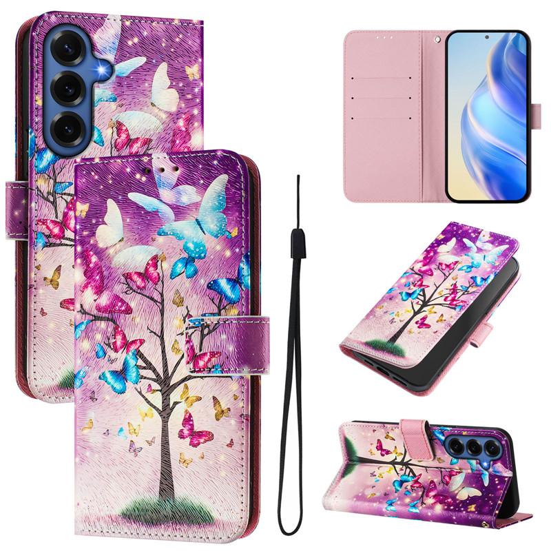 S26+ Leather Phone Case For Samsung Galaxy S26 Ultra S 26 Edge Pro Plus SM-S948B Coque Flip Cover Wallet Magnetic Painted Cases
