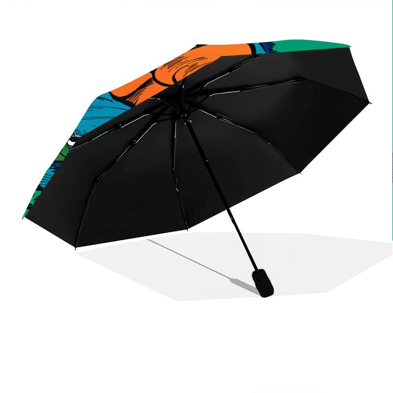 Bole and Bill Pattern, Automatic Folding Umbrella, Portable and Foldable Design, 8 Ribs, a Christmas or Birthday Gift.