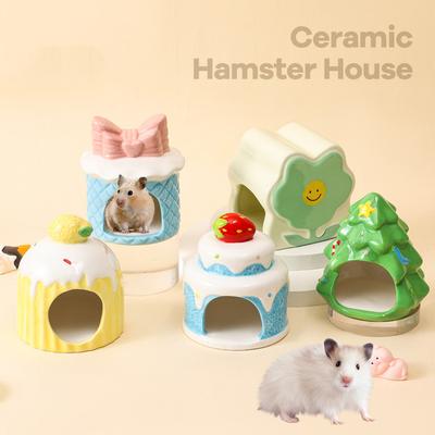 Keramik Hamsterhaus für Kleintiere Outdoor Pilzhöhle Kleintierfutter für Zuhause Hamsterhaltung Geschenke
