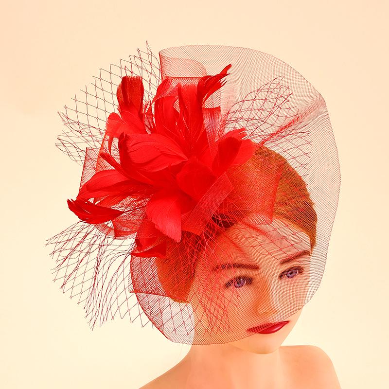 Retro Mesh Fascinator: European & American Banquet Headwear for Horse Racing & Social Events