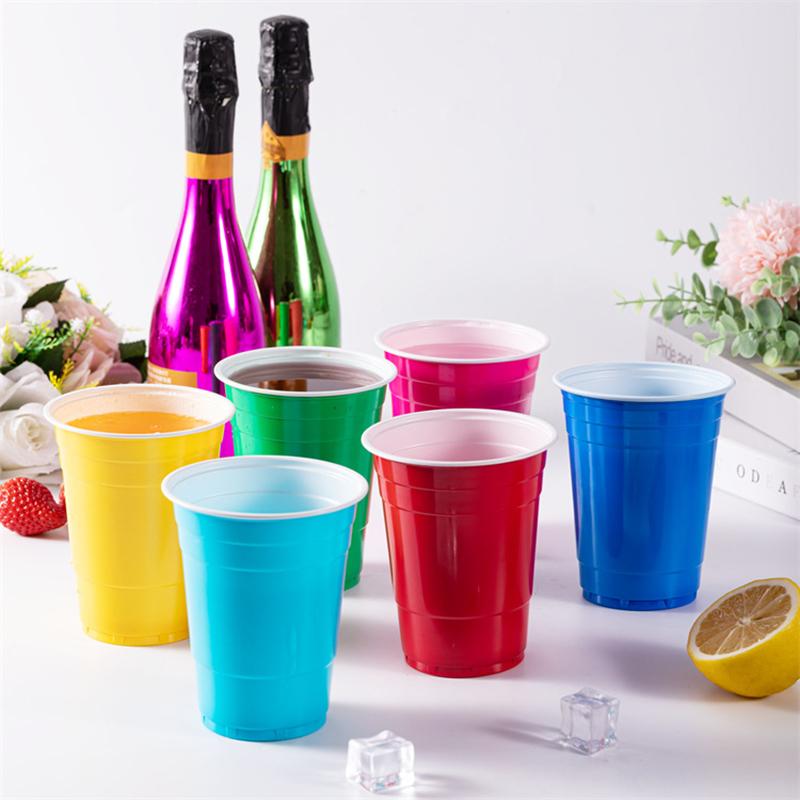 10Pcs 450Ml Colorful Disposable Plastic Cup Beer Pong Cup Redcups Cup For Graduation Party Or Bar Game Company Party