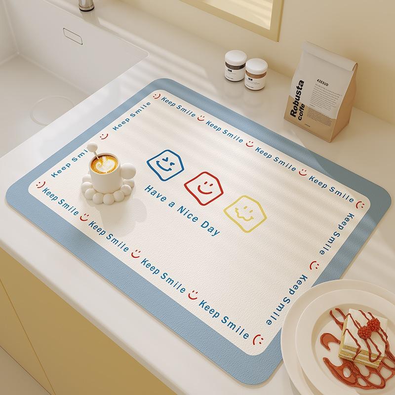 

Минималистичный коврик из диатомовой земли в мультяшном стиле для кухни и обеденной зоны Абсорбирующий и нескользящий коврик для домашнего использования 20x30cm