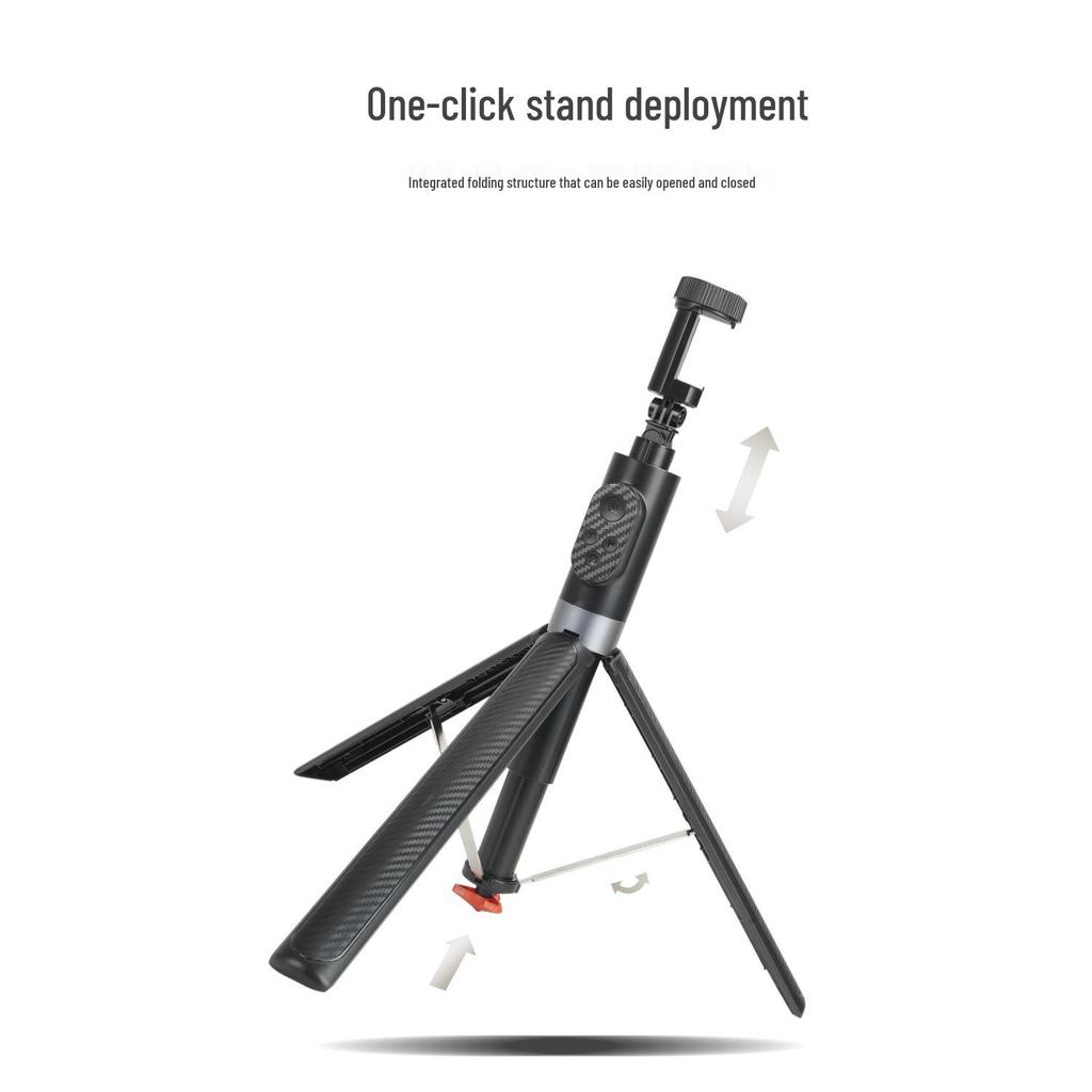 YF08 Rotating Selfie Stick Tripod with Bluetooth Remote - Portable Phone Holder for Travel Photography