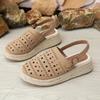 Fashion 2025 Summer New Fur Woven Platform Baotou Hollow Sandals for Women