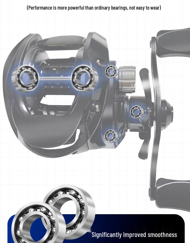 Black Warrior Anti-Backlash Baitcasting Reel - Super Light, Long Cast, Magnetic Brake, Micro Lure, All-Purpose Metal Fishing Reel