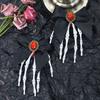 Rhinestone Ghost Claw Hair Clip Gothic Halloween Headwear Retro Skeleton Hand Hairpin  Women