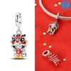 Authentic Copper Color God of Wealth Lucky Cat Lantern Lion Dance Charm Bead Charms Bead Charms Compatible With Bracelets Do It Yourself New Years Je