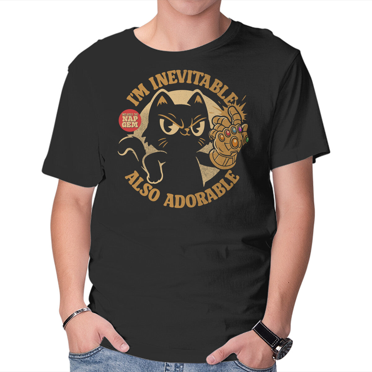 Unisex Crew Neck T-Shirt I m Inevitable Graphic Short Sleeve Casual Tee M