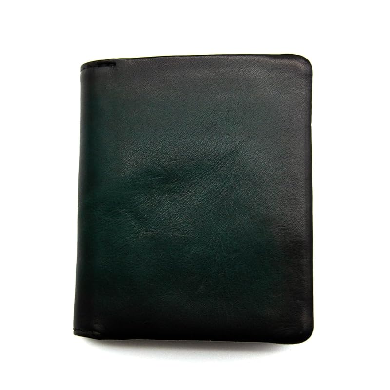 

[Lugard] Aoki bag coin purse box type bifold wallet arrow roast cowhide genuine leather men s business gift present No.2969 ([76] dark green x