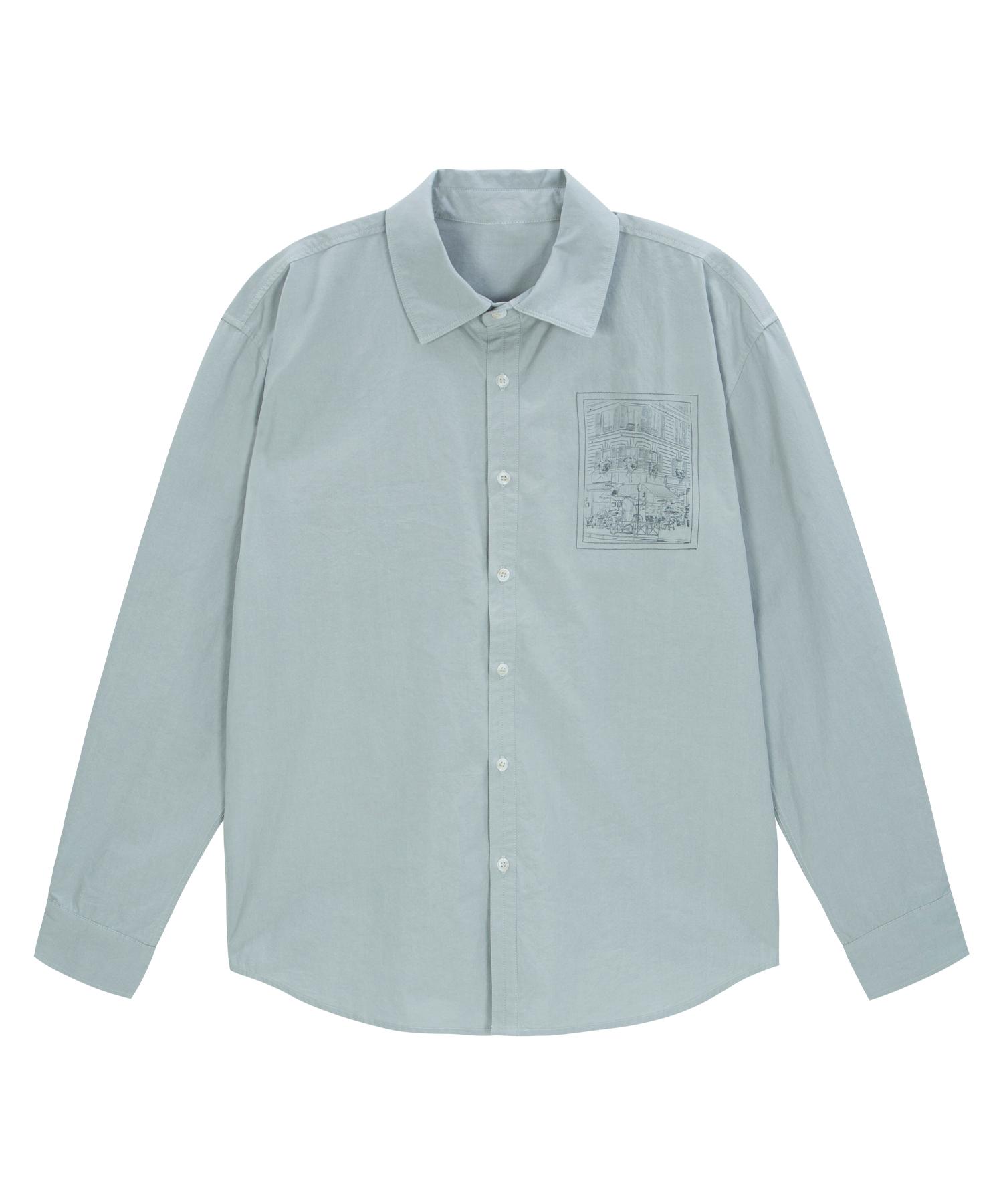 Divine Distance Frame Oversized Shirt [Sky Blue] L