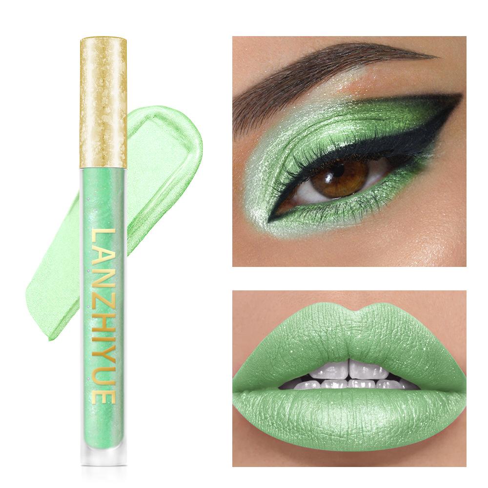 

Жидкие тени для век с ослепительным хайлайтером, блеск для губ, жидкая помада с глазурью для губ, мультихромные тени для век с бриллиантами, интенсивный цвет, подводка для глаз, подводка для губ 203#