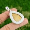 Daughters Day Deal 925 Sterling Silver Pear Fossil Coral Stone Bezel New Pendant