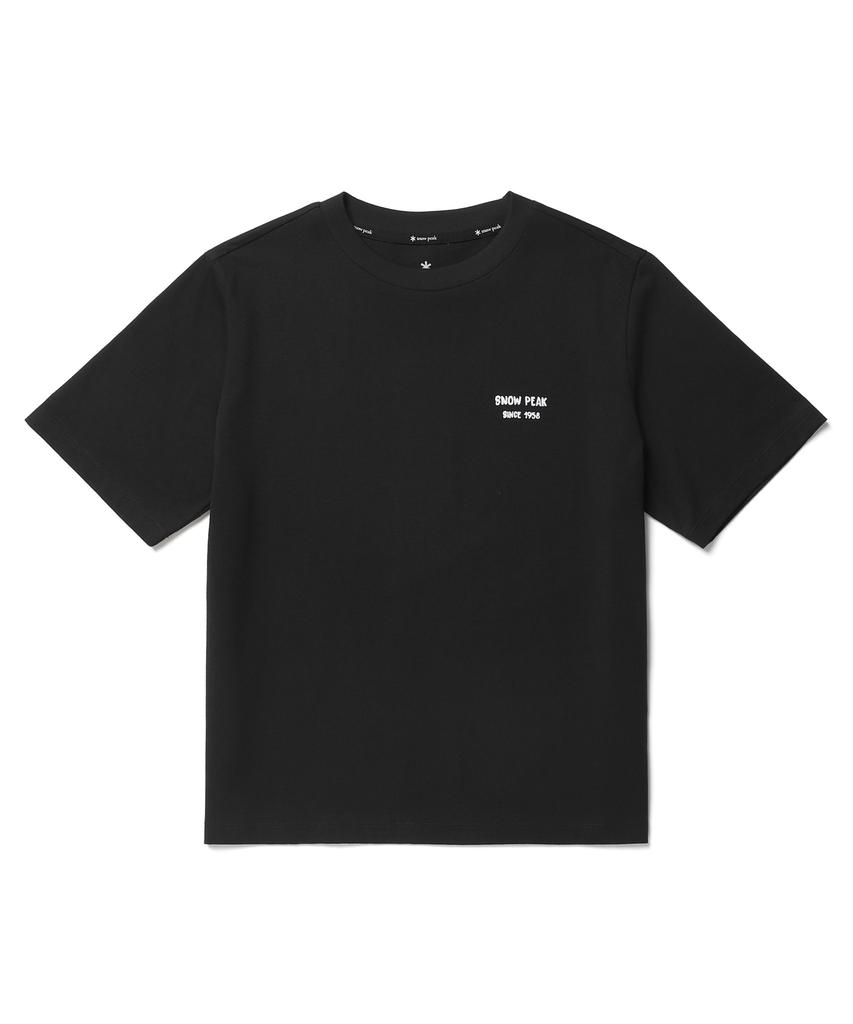 SNOWPEAK APPAREL Cotton Women'S Lettering Short Sleeve T-Shirt (S26Mwfts65) Black