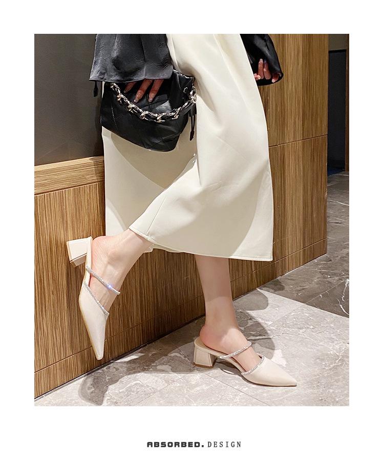 Huiliya Women's Baotou Mule Slippers 2025 – Versatile High/Medium/No Heel Design G5330-2