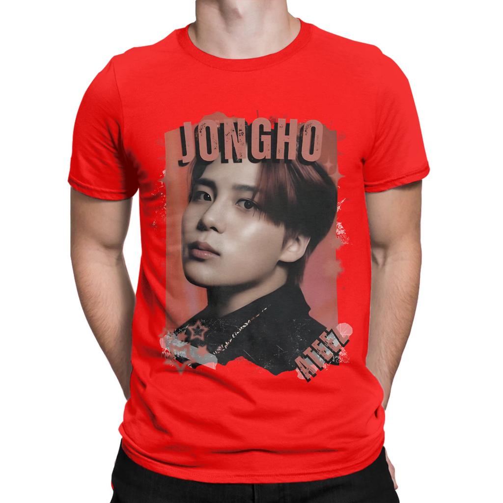 Aateez Jongho Kpop Group Collage Design Graphic 100 Cotton TShirt Aateez Tees Tops For Unisex